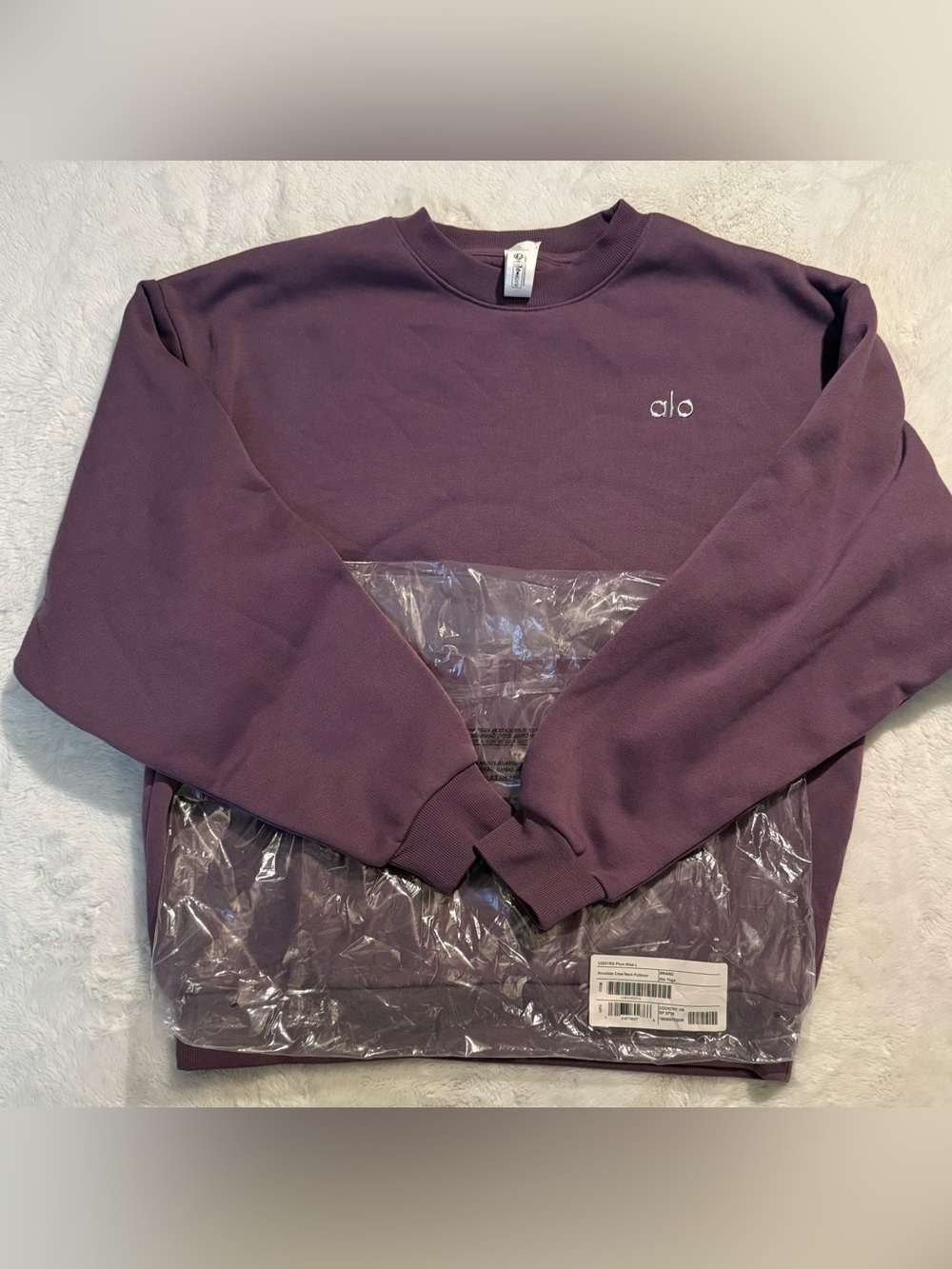 ALO Yoga Crewneck Sweater in Plum kiss large